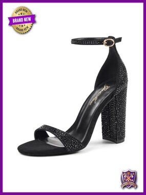 Strappy Chunky High Heels Open Toe Block Heel Sandals Dress Shoes Party Evening